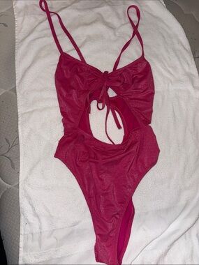 Victoria's Secret Hot Pink One-Piece Cutout Swimsuit